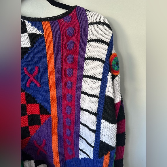 Vintage abstract art neon knit - Picture 2 of 5